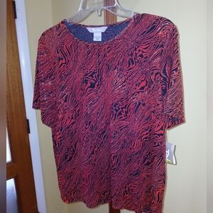 TanJay Red & Black Textured Top – New Medium